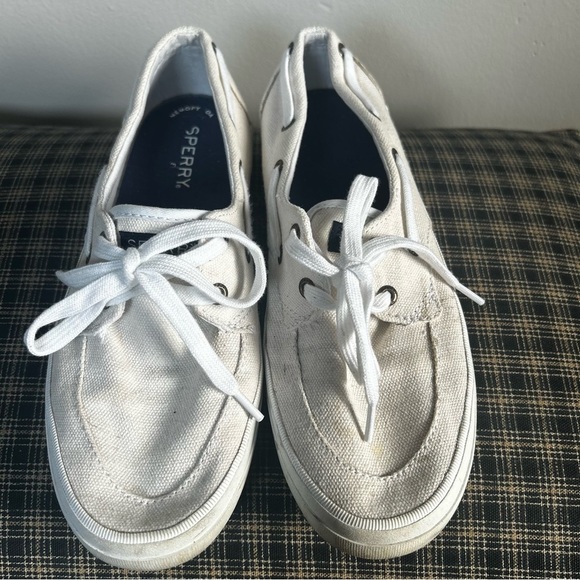 Sperry Casual White Canvas Sneakers - Picture 2 of 4